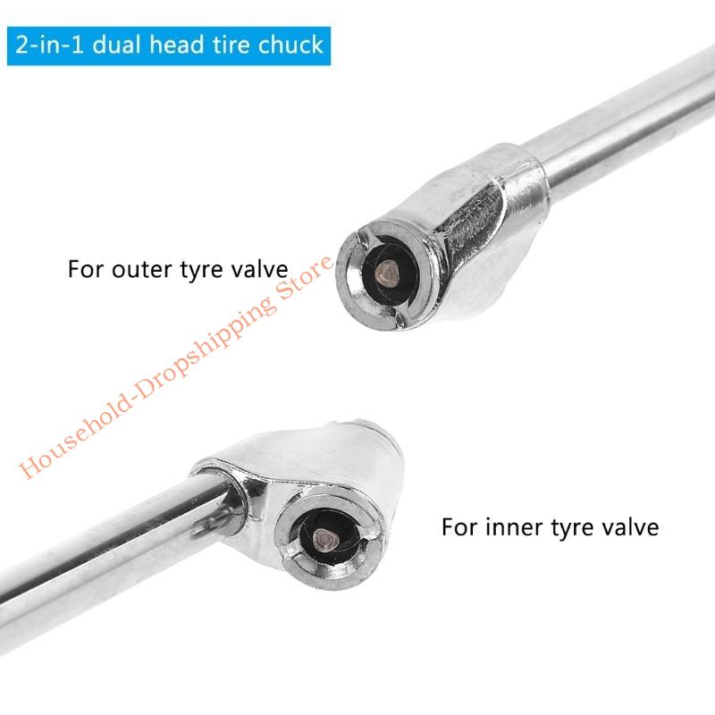 85AD Heavy Duty Dual for Head Tire Chuck Inflator Gauge Compressor Accessories 1/4" F