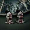 Handmade Acrylic Dangle Jewelry 1 Pair Halloween Theme Drop Earrings for Women Scary Blood Cool Gifts Best Friends Clown Earrings Creative
