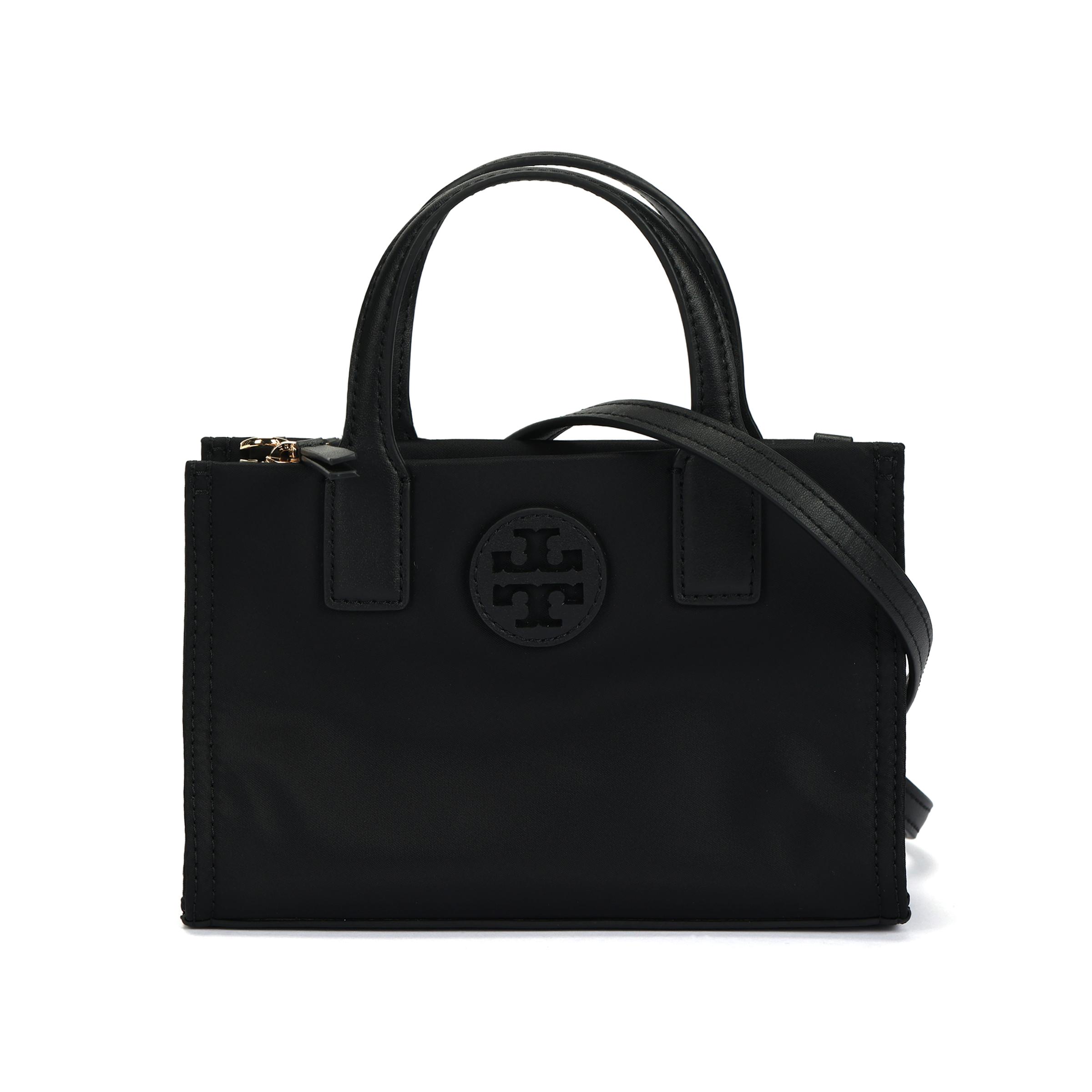 

Tory Burch Ella Double T Logo Hollow Patch Simple Nylon Tote Bag Women tote Black 146437-001 Basic Set (Bag+Dust Bag)