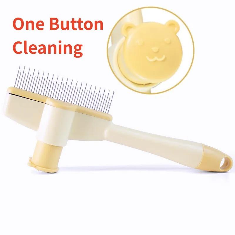 Dog Comb Pet Hair Remover Self-cleaning Cat Brush Massage Dog Brush One Click Combs for Cats Hair Knot Opening Pet Accessories