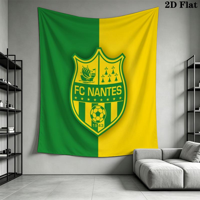 FC Nantes Wall Tapestry Aesthetic Wall Hanging Printed Fabric Blanket Decorative Tapestries for Bedroom Living Room Home Decor