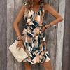 Ladies' Loose Comfortable Casual And Fashionable Summer Vest Dress With Geometric Print Dress