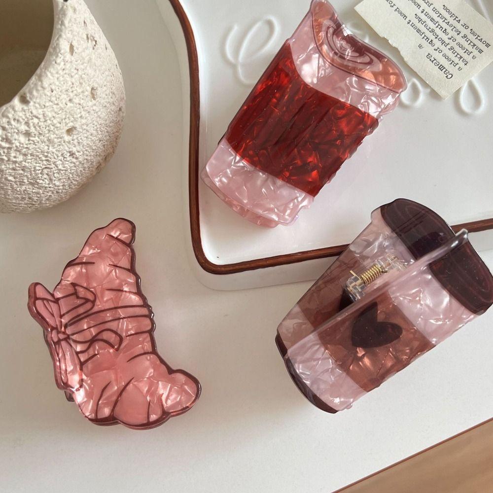 Sweet Croissant Shark Clip Coffee Cup Delicious Food Claw Clip Headdress Creative Crab Clip  Gift