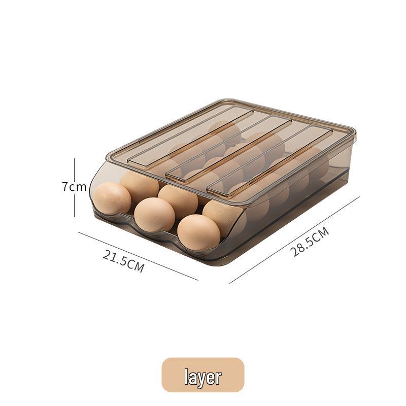 Automatic Double-Layer Rolling Egg Storage Box for Refrigerators Large
