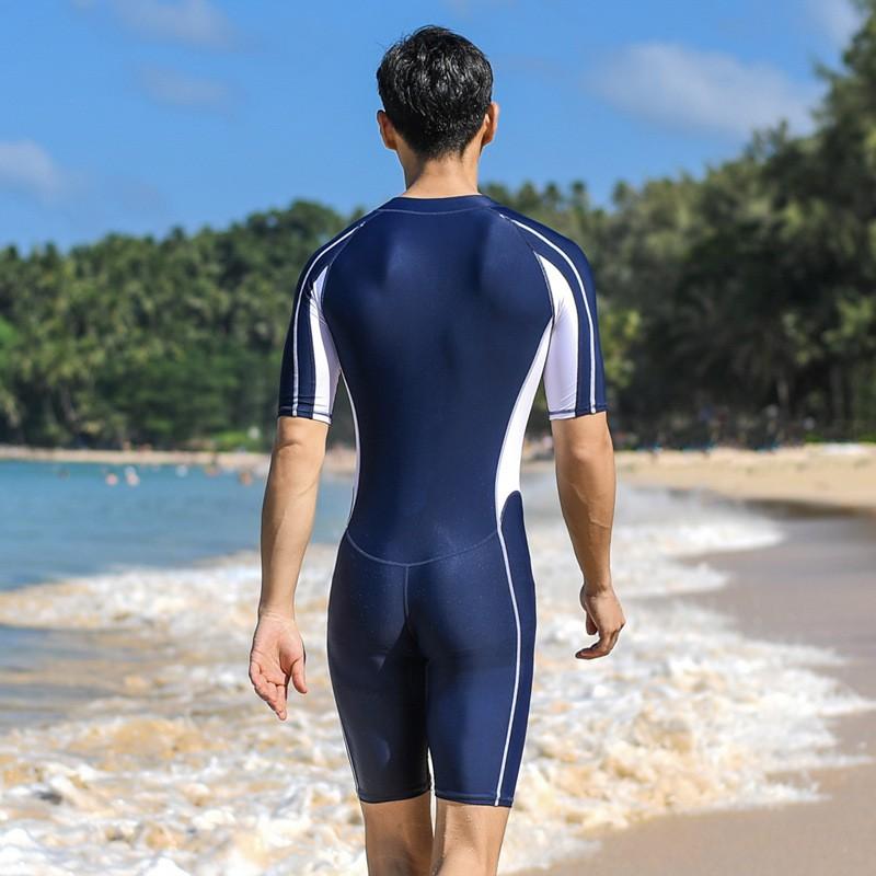 Mens UV Protection Swimwear Set Long Sleeve Short Pants Quick Dry Nylon Rash Guard Suit Surfing Diving
