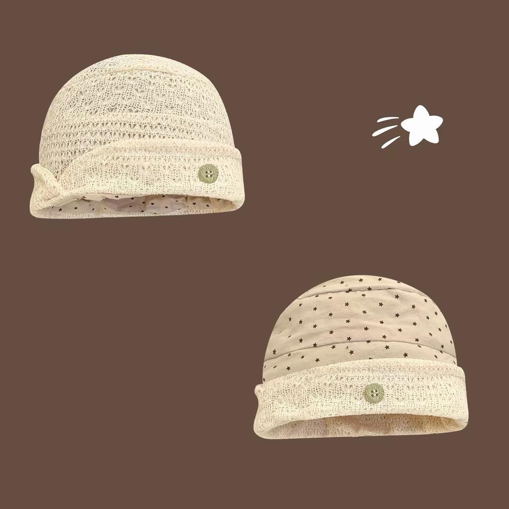 Women S Korean Style Star Pattern Slouch Beanie Vintage Versatile Cold Hat