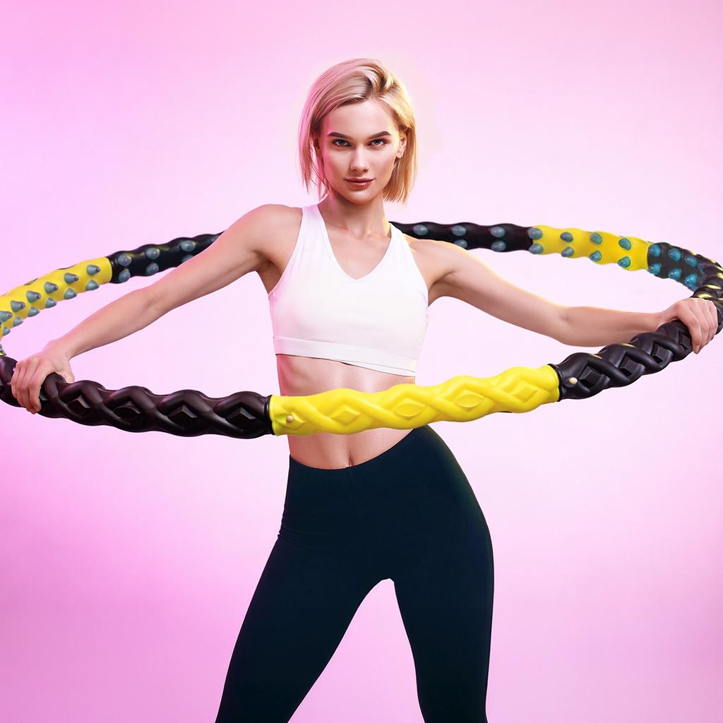 Hula Hop Z Wypustkami Masującymi Składane - Czarno Żółte