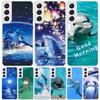 Ocean Animal Cute Dolphin Phone Case For Samsung Galaxy S25 Edge S24 S23 S22 S21 FE S20 Ultra S10 Plus + Art Customized Coque Ca