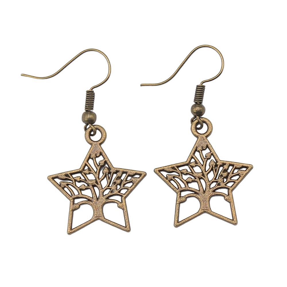 Tree Of Life Dangle Earrings Openwork Nature Boho Style Drop Jewelry For Female