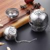 Tea Ball Loose Leaf Spice Strainer Spice Mesh Sieve Stainless Steel Tea Infuser with Rope Chain Kitchen Accessories