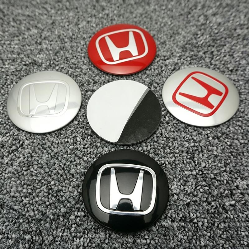 ABG1 4PCS 56mm 60mm 65mm Car Wheel Hub Center Cap Sticker For Honda Civic FIT Accord Prelude CRV Mugen CRZ CRX Jazz HRV Pilot Odyssey