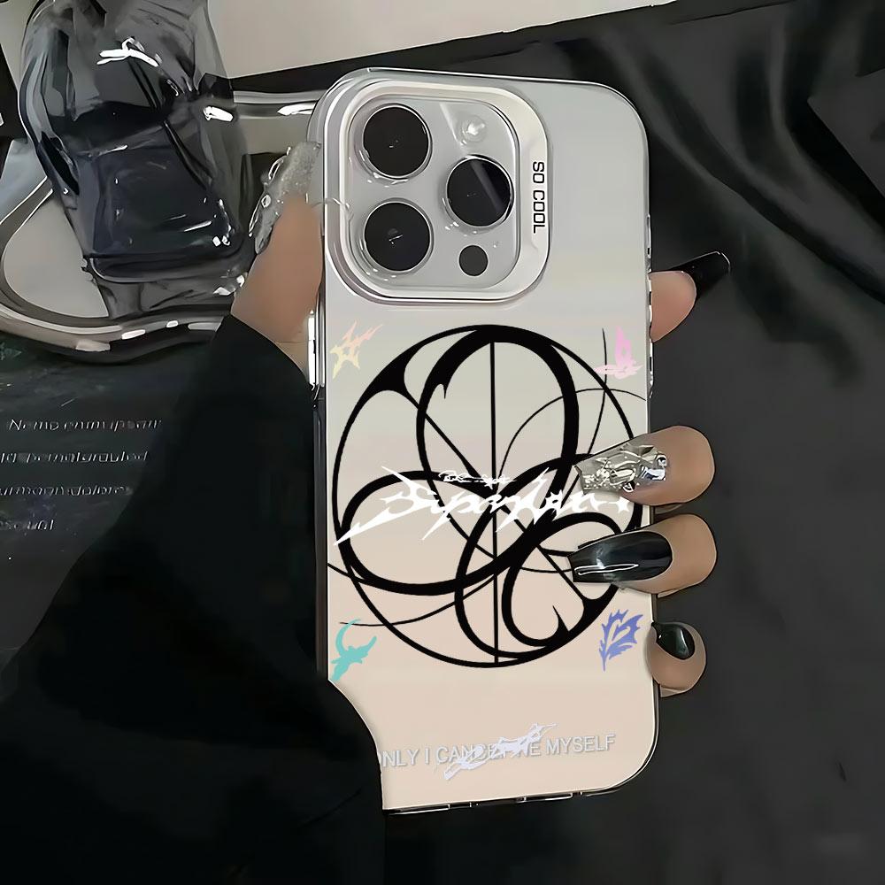 Cyber Symbol Gradient Phone Case for iPhone 17 16 15 14 13 12 11 16E Series Pro Max Plus Double Layer Protection