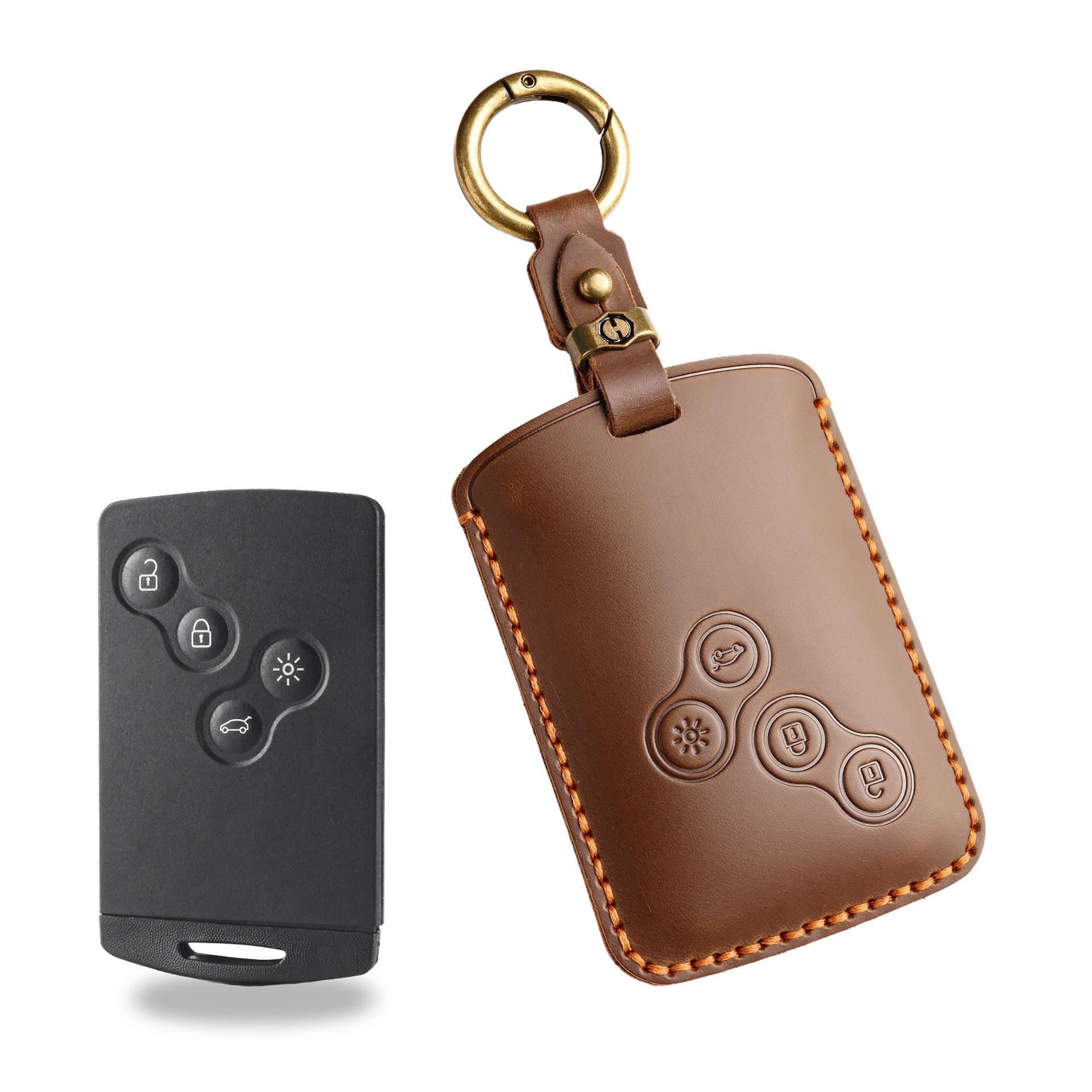 

Retro key cover is suitable for old Renault Corello landscape dimension car handmade leather buckle коричневый