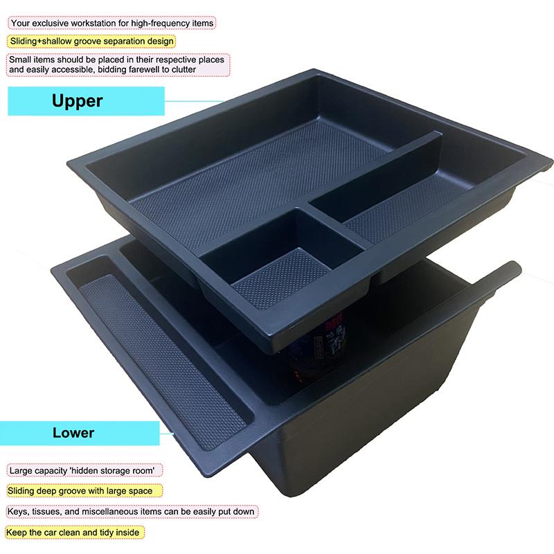 for Tesla Model Y L YL 2026 Center Console Storage Box Armrest Box Organizer Tray Model Y Juniper 2025 TPE Bottle Cup Holder