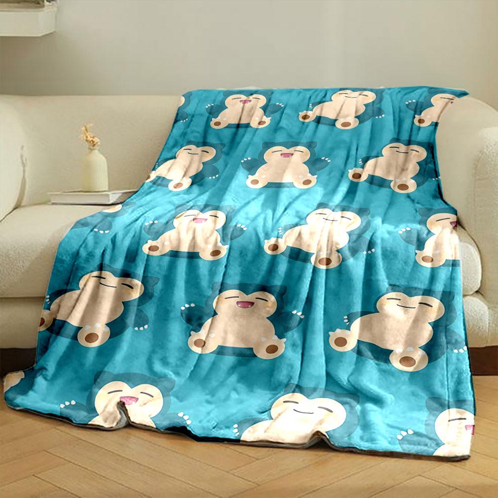 Repeating Pattern of a Relaxed Cartoon Character with a Turquoise Background. for All Seasons Blanket Lunch Break Throw Gift