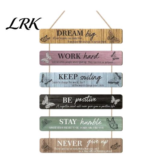 Bedroom Wall Accent Inspirational Wooden Hanging Sign, Summer Surf Kids Positive Quote Plaque, Decorative Wood Plaque Farmhouse String Sign
