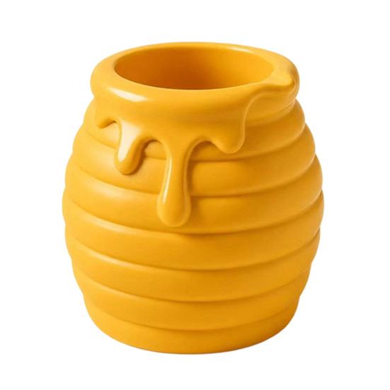 Cute Honey Pot Pen Holder 3D Printed Jar Holder, Creative Desk Organizer for Office PLA Material Cup Stationery, Makeup Brush Toothbrush Storage