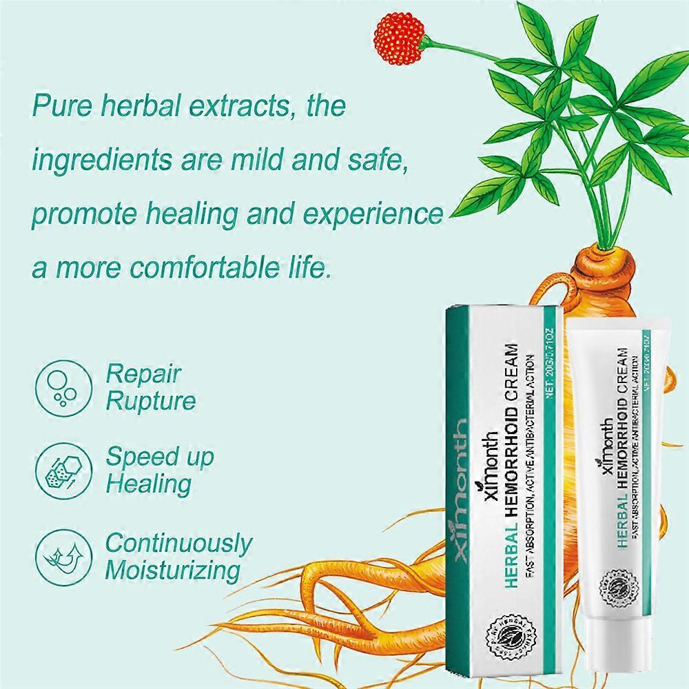 Wellian Hemorrhoid Cream 2 Pack, Fast Relief for Pain & Itching, 20g for Men and Women