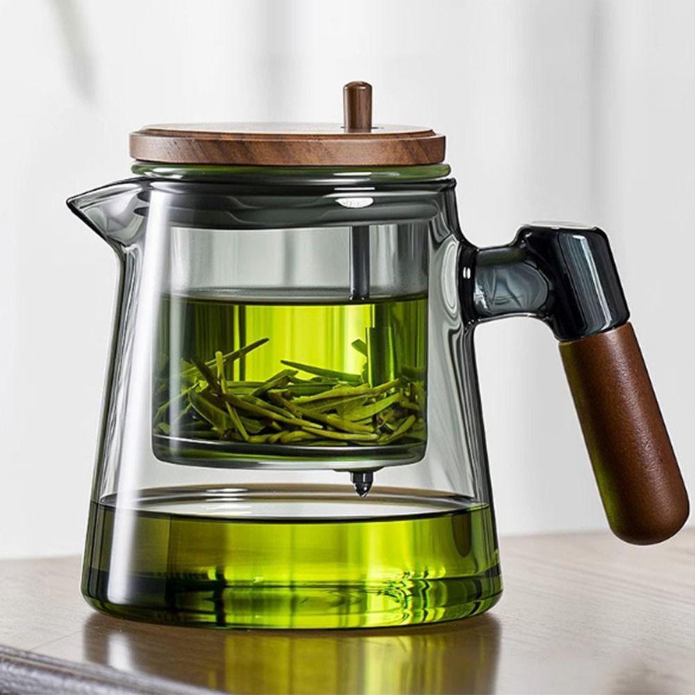 Creative Tea separation Glass Teapot 650ML One-button Filtering Teapot  Office