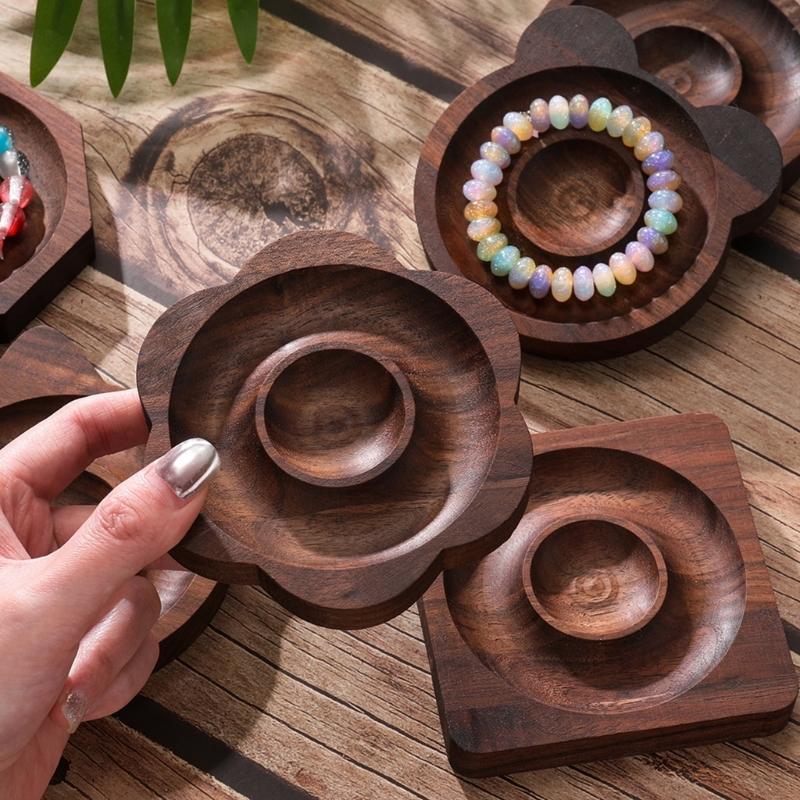 Multifunktionales Perlenbrett Schwarz Schmuckperlenbrett Holz Perlenbrett Holzstruktur Geschenk für Perlen-Enthusiasten