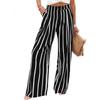 Women Solid High Waist Single Button Front Pleated Loose Wide Leg Comfort Casual Long Trousers