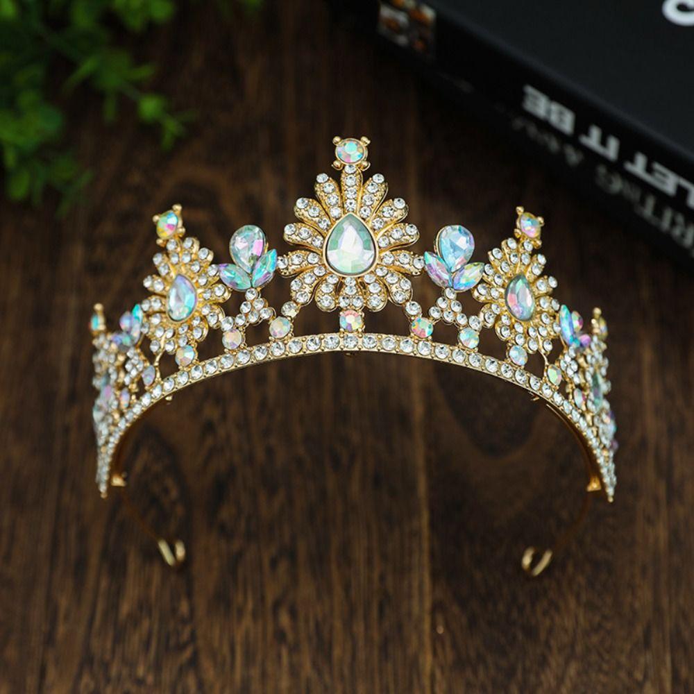 Rhinestone Bridal Crown Luxury Queen Princess Tiara Baroque Pageant Crown  Hair Dress Accessories