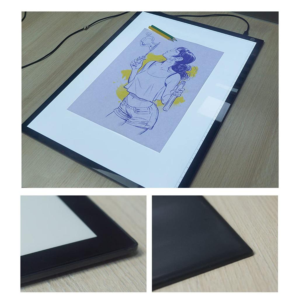 A3 Leuchttisch, Zeichentisch, Zeichenlichtpad, Stufenlose Dimmung, 12000K LED, USB-betrieben, zum Skizzieren, Zeichnen und für Animation