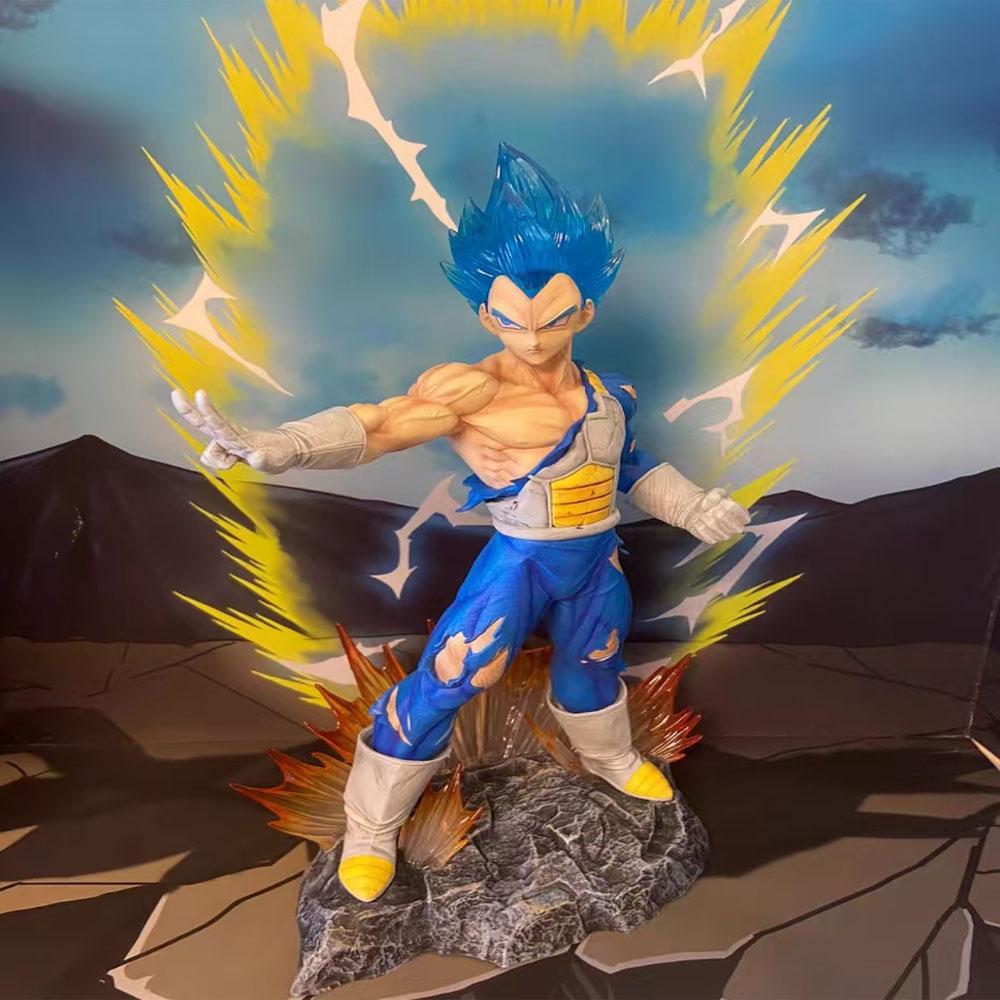 Anime Dragon Ball Z 28cm Figure Eight Heads Vegeta Figure Super Saiyan Statue PVC Collectible Model Toy Desktop Decoration Gifts