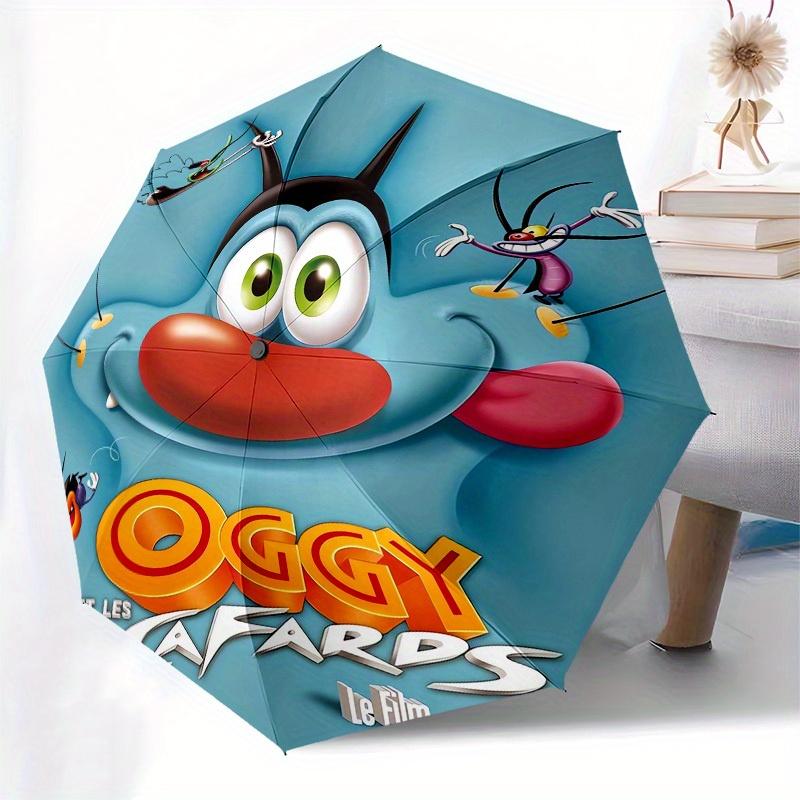 1pc Oggy and the Cockroaches Umbrella with Plastic Handle,Suitable for All Seasons Home Travel Outdoor UmbrellaM1158