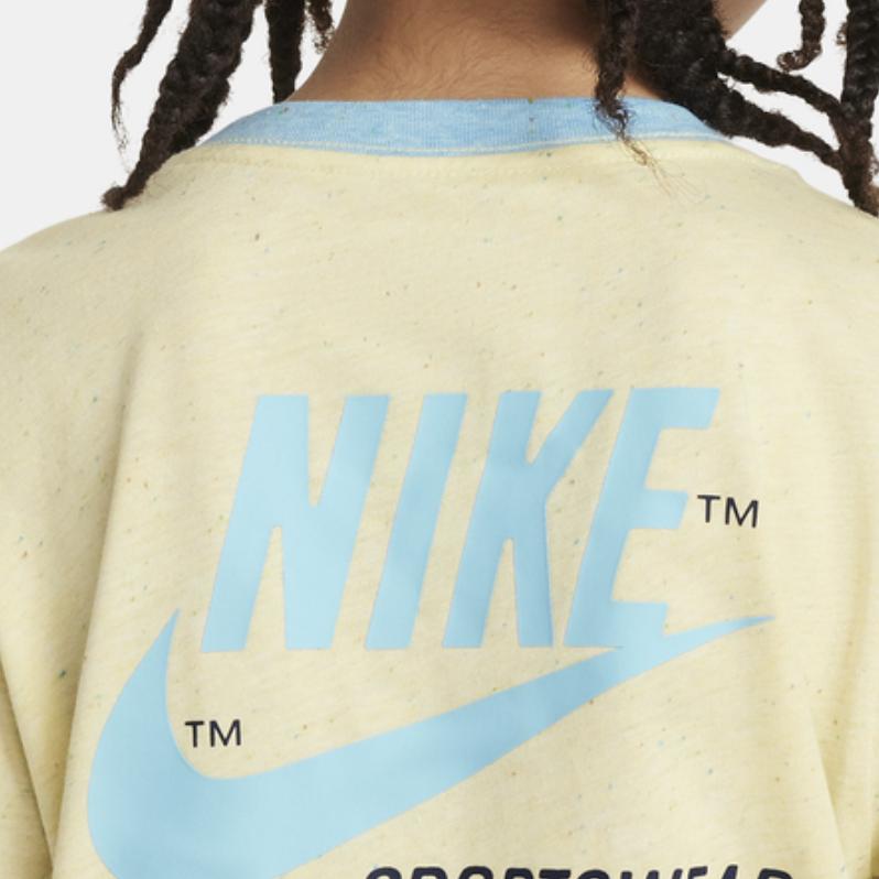 Nike T Shirt SPORTSWEAR Soft Yellow Kids' HF2119-785