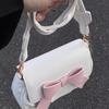 2025 new fashion versatile sweet girl heart saddle bag women's messenger bag pleated cloud bag bow bag
