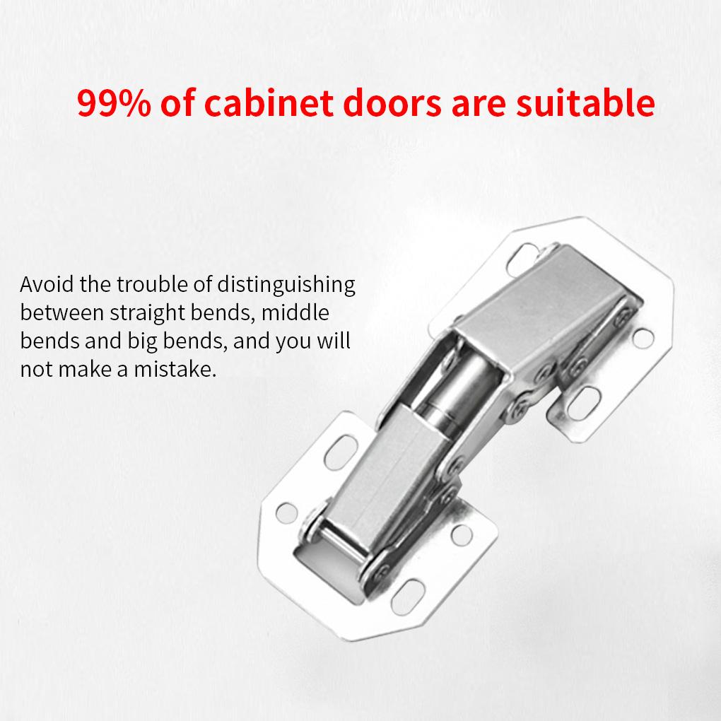 Cabinet Hinge Door Hinge Plated Free-Punching Soft Closing Kitchen Cupboard Damper Buffer Furniture Hardware