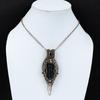 Black Tourmaline Gemstone Pure Copper Wire Wrapped Handmade Pendant Jewelry Gift