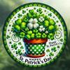 Metal Wall Art Sign Retro Round 2D Clover Vintage Decor for Pub St Patrick Day
