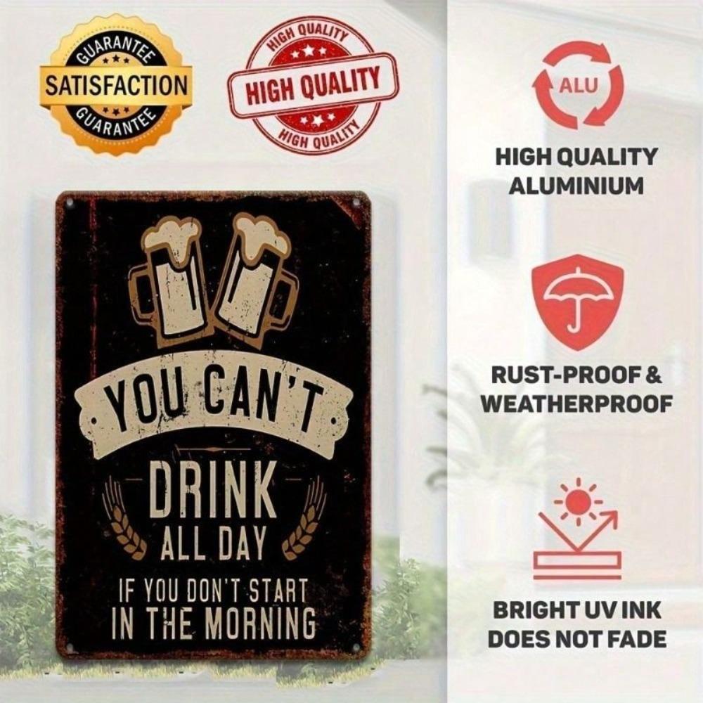 Metal Wall Poster Vintage Beer Quote for Bar Garage Home
