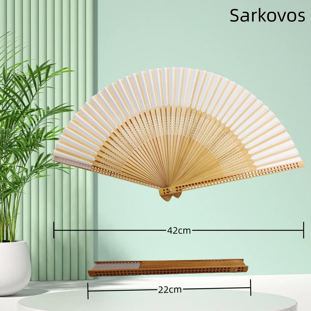 Sarkovos and Bamboo Japanese Style Stylish and Bamboo Natural Beautiful Floral and Butterfly Japanese Elegant Comes with Fan Perfect for and Gifts