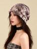 Trendy Plaid Slouchy Hat - Unisex Pleated Beanie for Spring & Summer