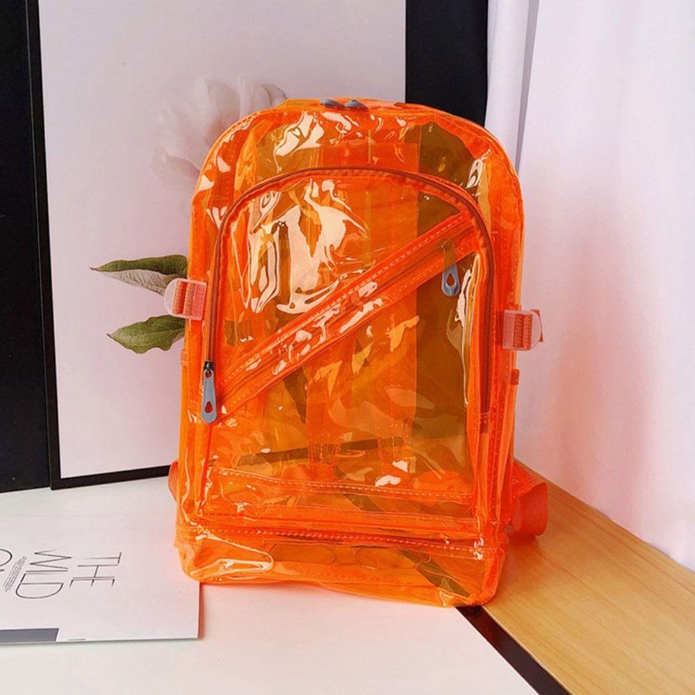 Wersja koreańska Damski Wiosenno-Letni Plastikowy Tornister Cukierkowy Kolor Przezroczysty Plecak PVC Damski Plecak Galaretkowy Tornister