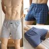Men's High Waist Cotton Boxer Shorts - Loose Fit Sleep & Home Pants, Plus Size, Lightweight Four-Corner Design