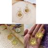 Bohemian Gold Sun Earrings With Gemstone Design For Women Summer