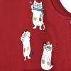 Kusuguru Japan Apron Knit Cat Round Side Button Apron 236572 Red M~L