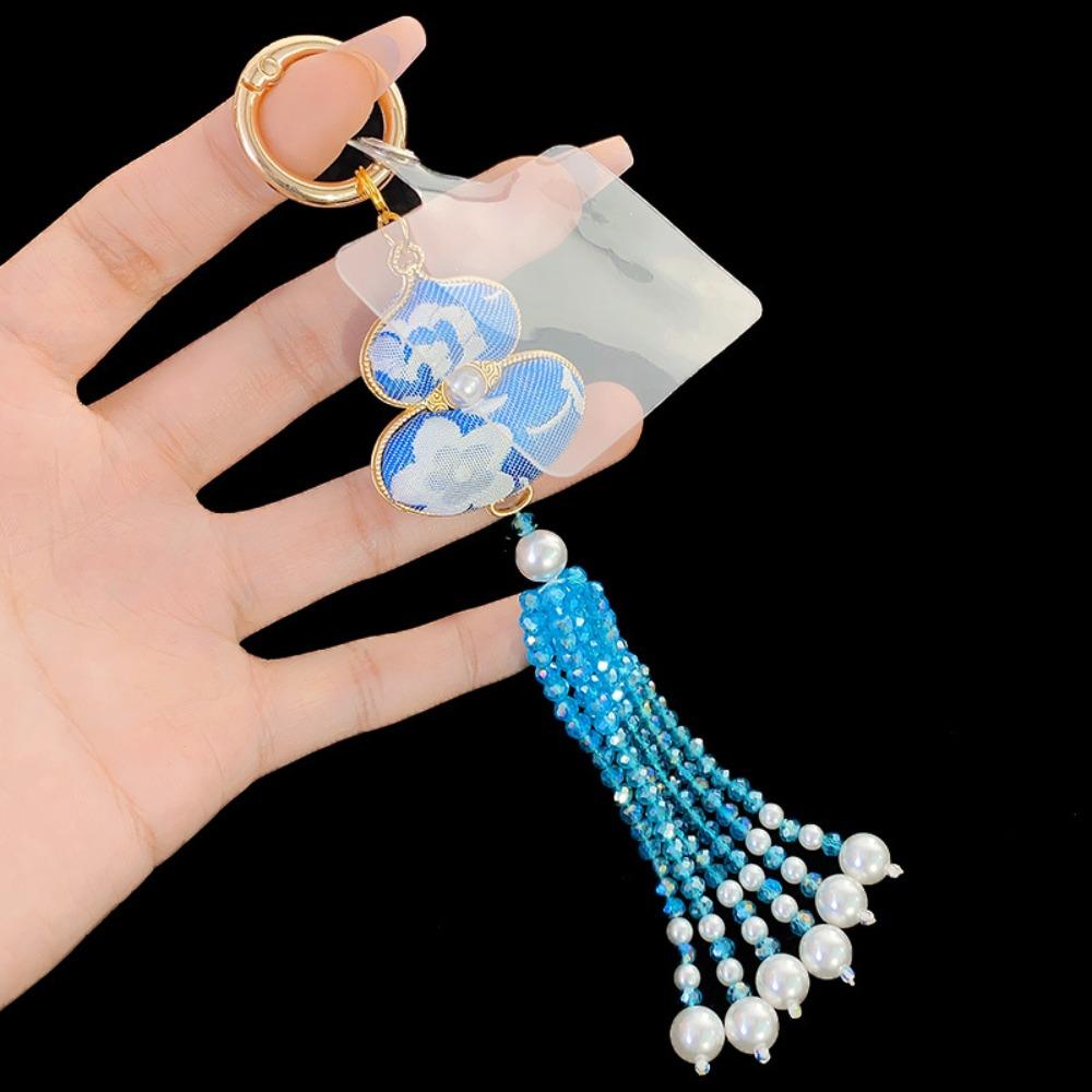 

Beaded Tassel Phone Strap Pendant National Style Gourd Mobile Phone Charm Phone Case Hanging синій
