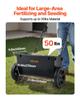Walk-Behind Push Spreader, 50LBS Capacity, Drop Spreader with Hopper Grate, 18 in Spreading Width & 30 Settings, 10 in All Terrain Tires, Garden &