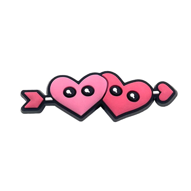 Valentine s Day PVC Soft Rubber Shoe Charms: Decorative Cartoon Flower Buckles for Crocs 5