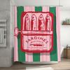 Sardines In Olive Oil Print Shower Curtain - Durable Polyester Bathroom Decor, Easy To Clean & Maintain, Stylish Fish Design