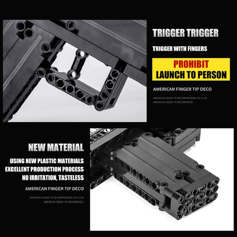 MOULD KING Blocuri creative de jucării Pistol The Glock Model de pistol automat Blocuri de construcție Cărămizi Jucării pentru copii Cadouri de Crăciun