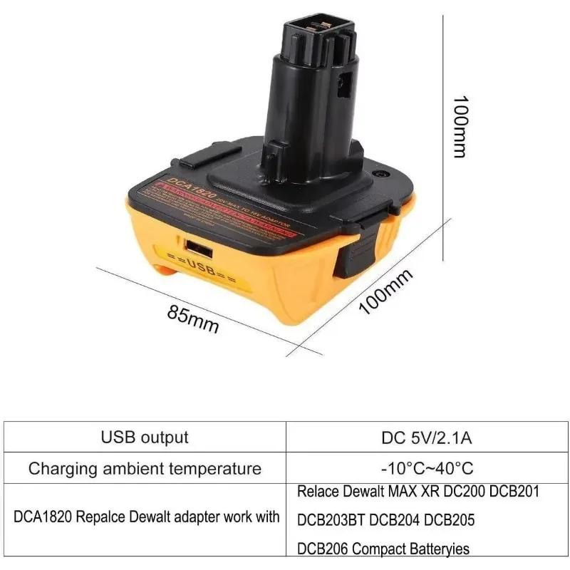 For Dewalt 18V Tools Convert For Dewalt 20V Lithium Battery DCA1820 Battery Adapter Work For Dewalt Max Dcb200 Dcb201 Dcb203