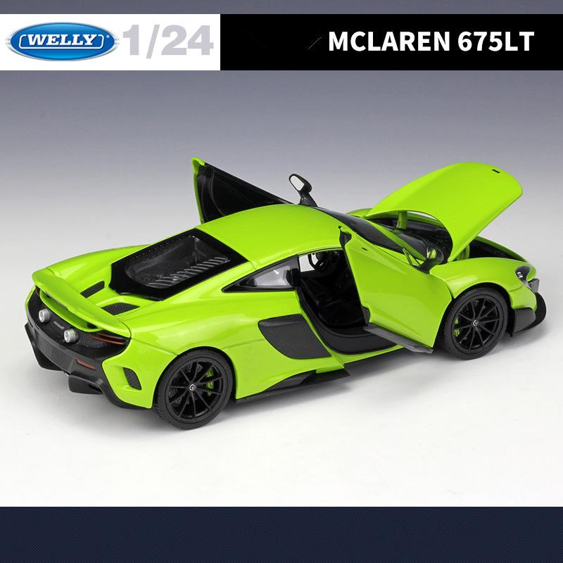 WELLY 1/24 McLaren 675LT Alloy Sports Car Model Diecast Metal Racing Super Car Vehicle Model Simulation Collection Kids Toy Gift
