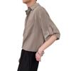 Men's Ice Silk Five-Point Sleeve Shirt - Loose, Wrinkle-Free Korean Fashion, Versatile Summer Top