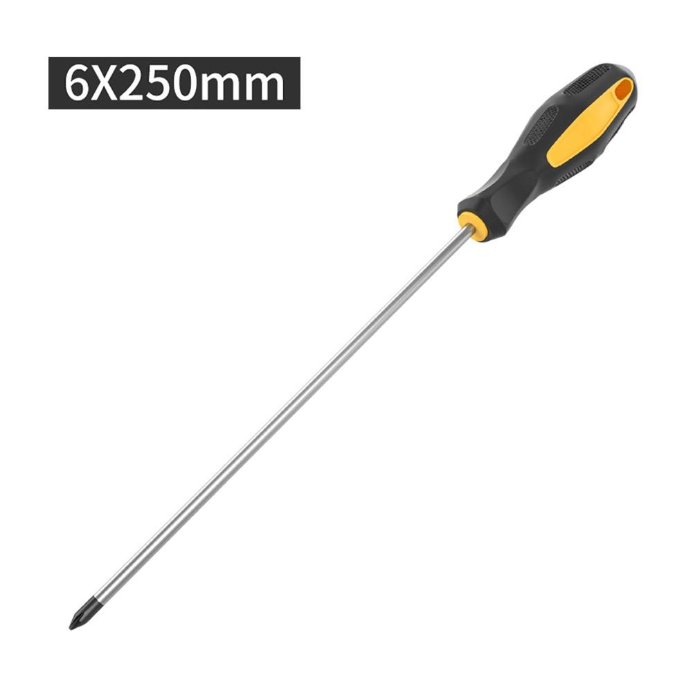 Magnetic Slotted Screwdriver with Comfortable Rubber Handle 12 Inch Length